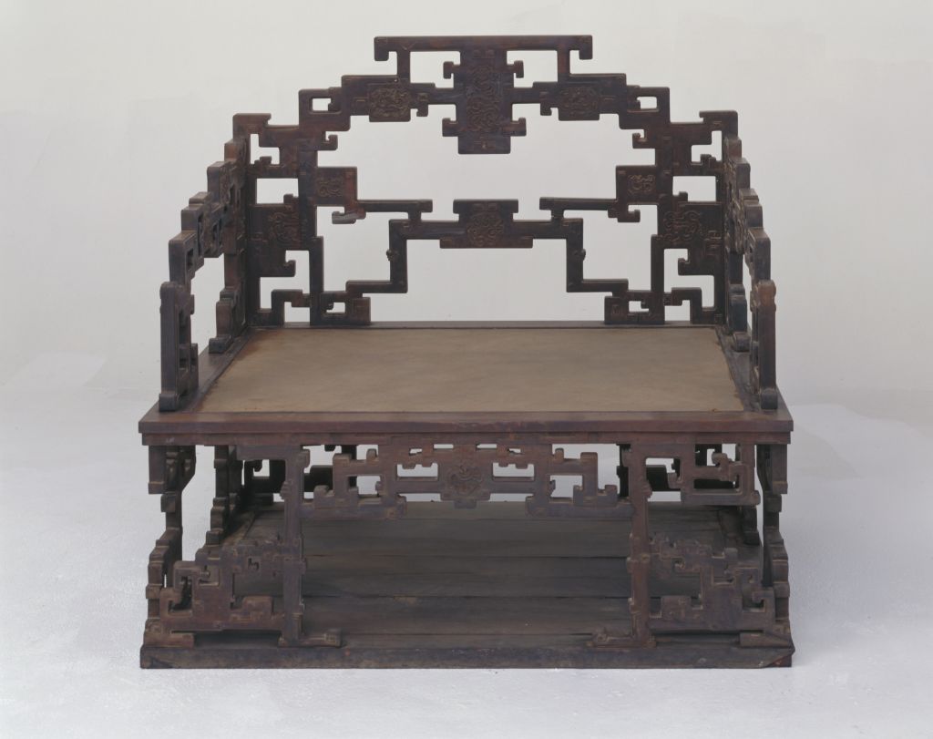 图片[1]-Red sandalwood rattan heart throne-China Archive